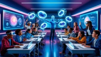 Sala de aula futurista, tecnologia educacional